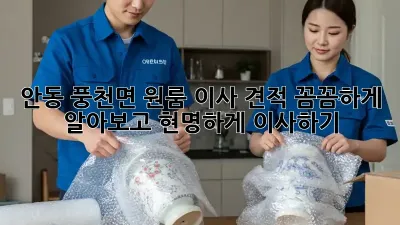안동 풍천면 원룸 이사 견적, 꼼꼼하게 알아보고 현명하게 이사하기!