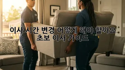 이사 시간 변경, 어떻게 해야 할까요? 초보 이사 가이드