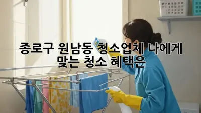 종로구 원남동 청소업체, 나에게 맞는 청소 혜택은?